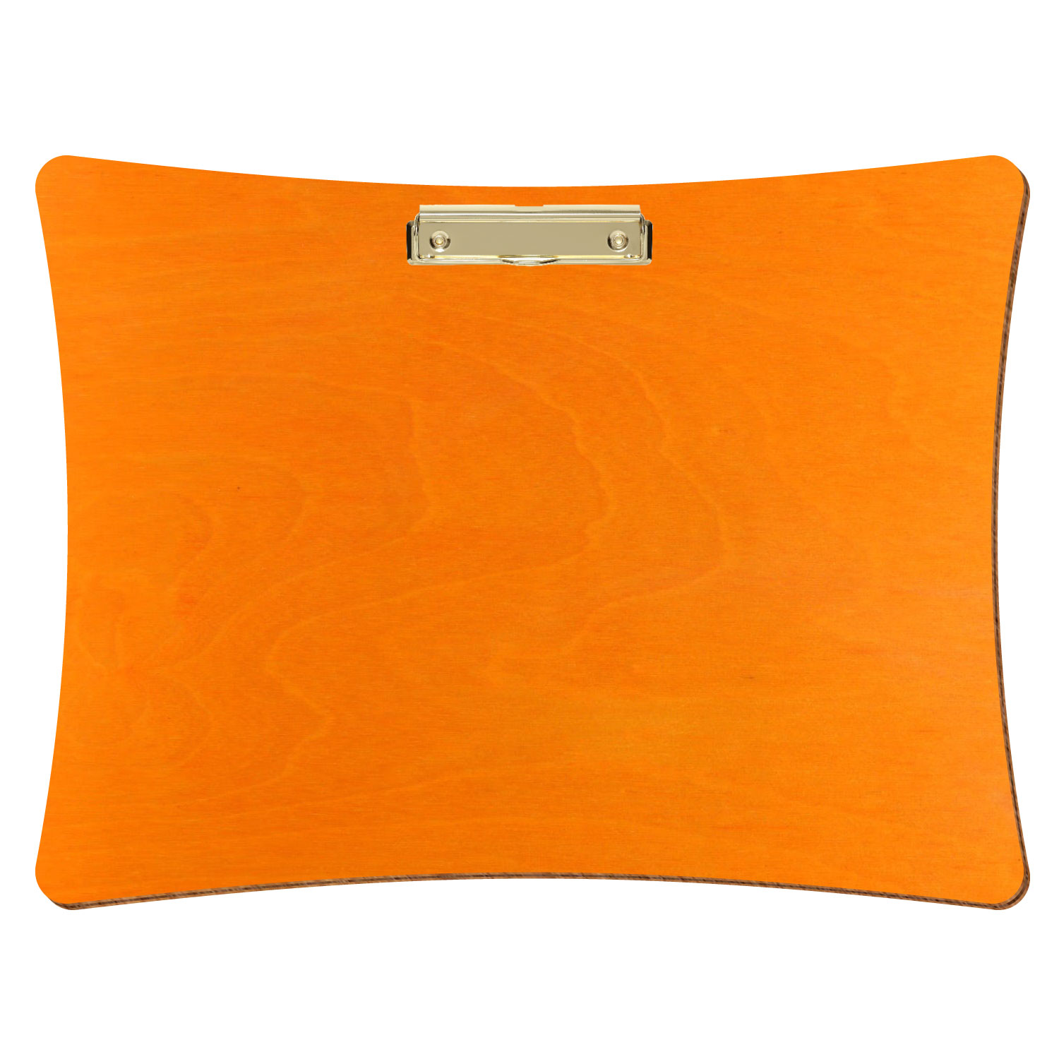 Bütic Holz-Klemmbrett konkav -orange- A3 querkant mit goldener Bügelklemme