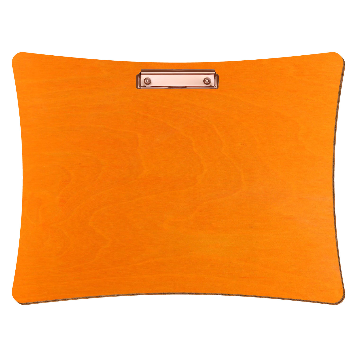 Bütic Holz-Klemmbrett konkav -orange- A3 querkant mit roségoldener Bügelklemme