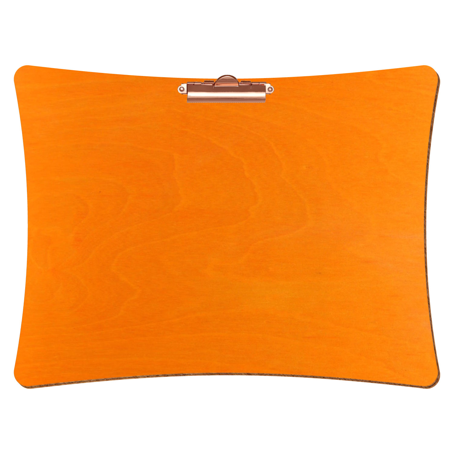 Bütic Holz-Klemmbrett konkav -orange- A3 querkant mit roségoldener Zahnklemme