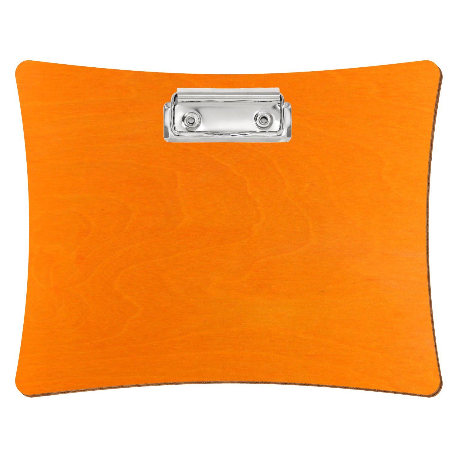 Bütic Holz-Klemmbrett konkav -orange- A5 querkant mit silberner Bügelklemme