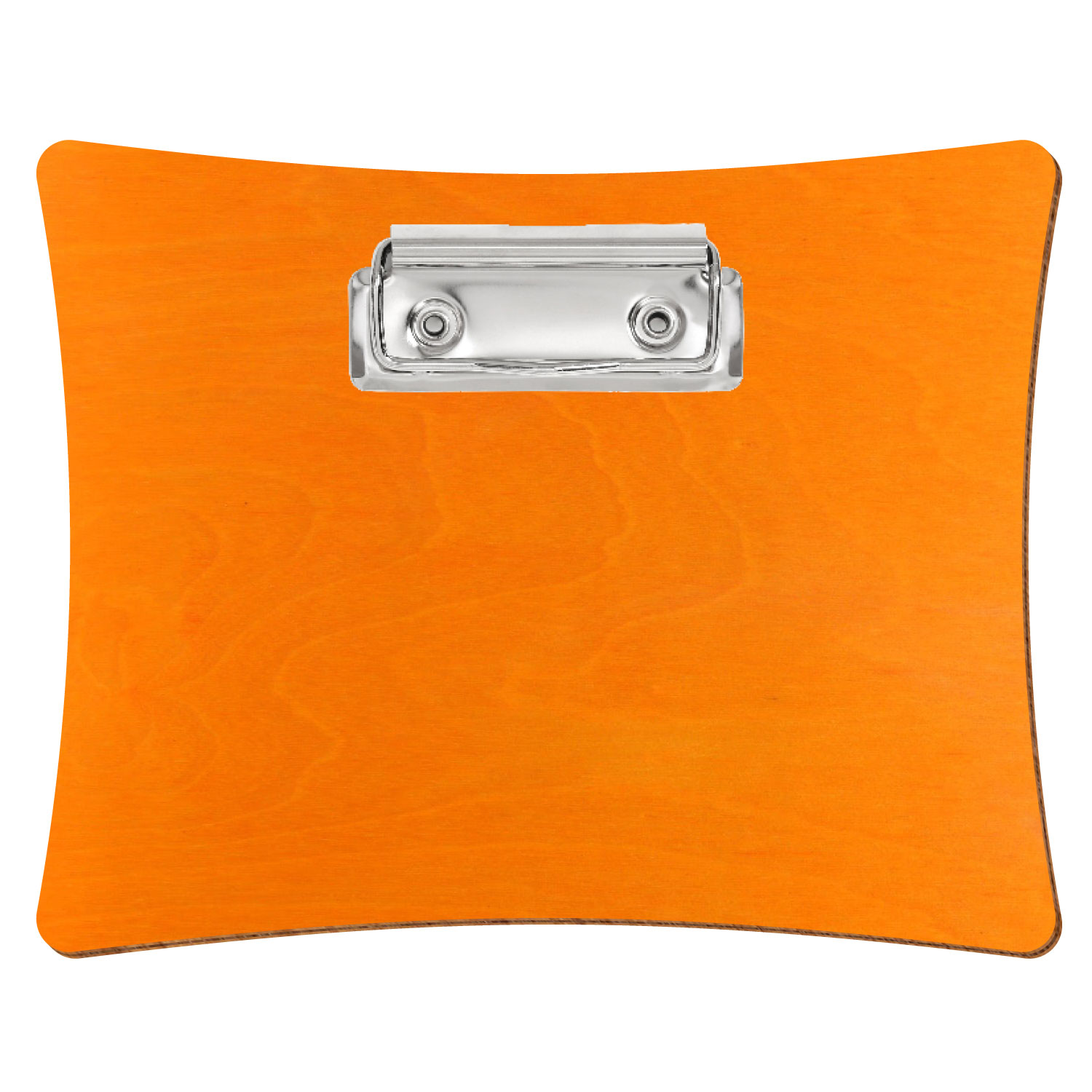 Bütic Holz-Klemmbrett konkav -orange- A6 querkant mit silberner Bügelklemme