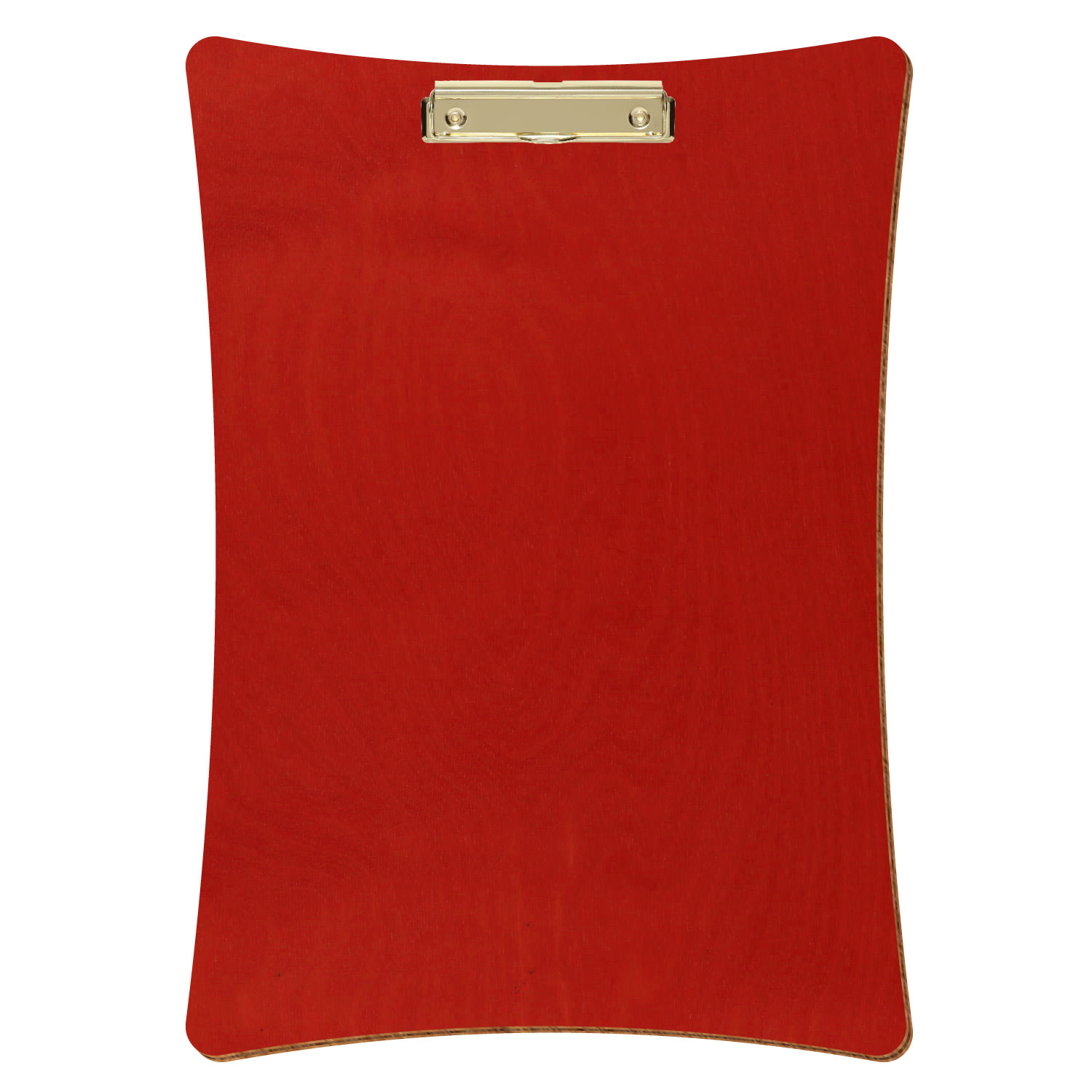 Bütic Holz-Klemmbrett konkav -rot- A3 hochkant mit goldener Bügelklemme