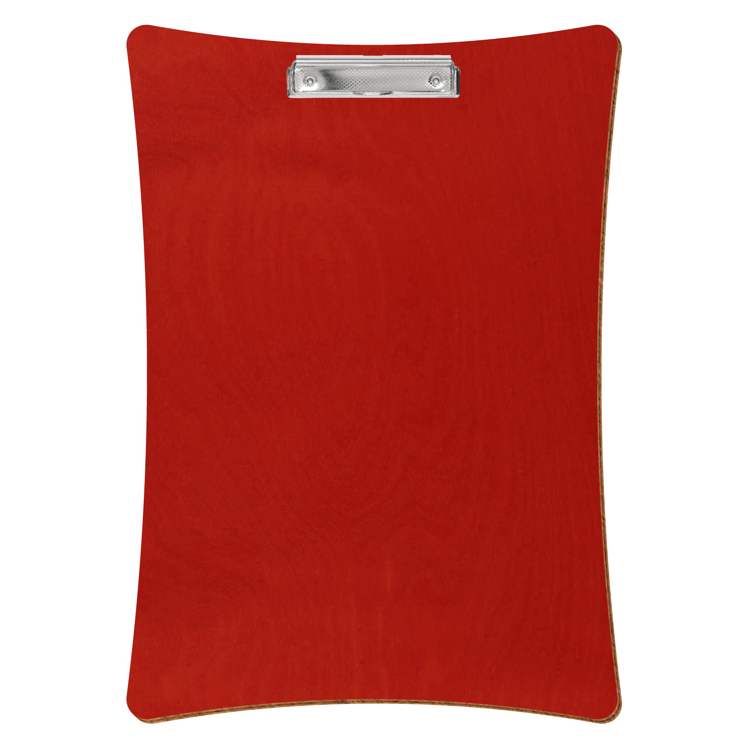 Bütic Holz-Klemmbrett konkav -rot- A3 hochkant mit carbon-silberner Bügelklemme