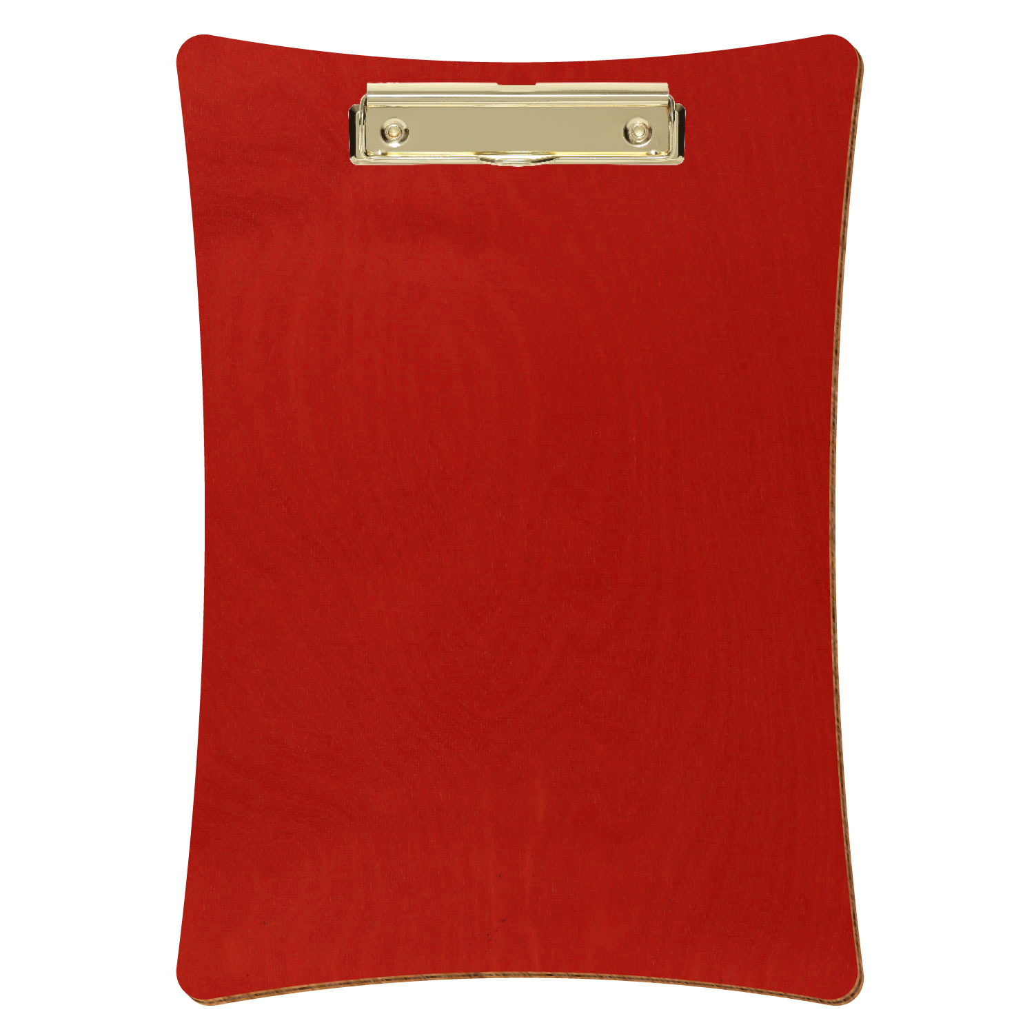 Bütic Holz-Klemmbrett konkav -rot- A4 hochkant mit goldener Bügelklemme