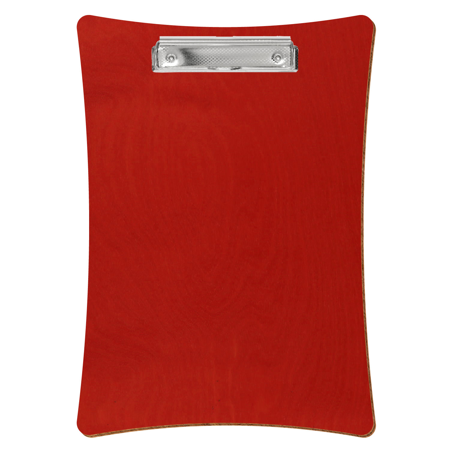 Bütic Holz-Klemmbrett konkav -rot- A4 hochkant mit carbon-silberner Bügelklemme