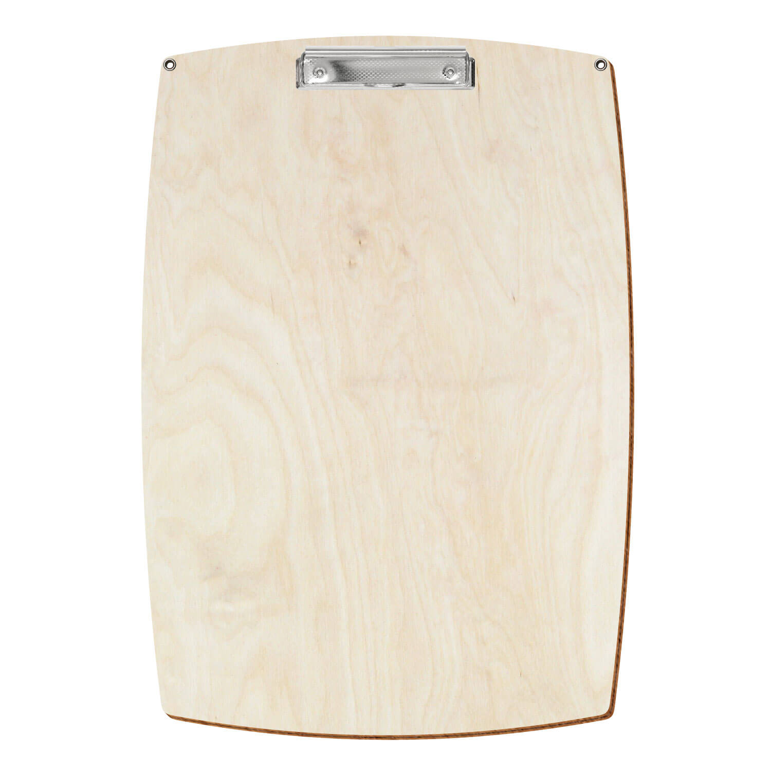 Bütic Holz-Klemmbrett konvex naturfarben mit Aufhängeösen in A3 hochkant mit carbon-silberner Bügelklemme