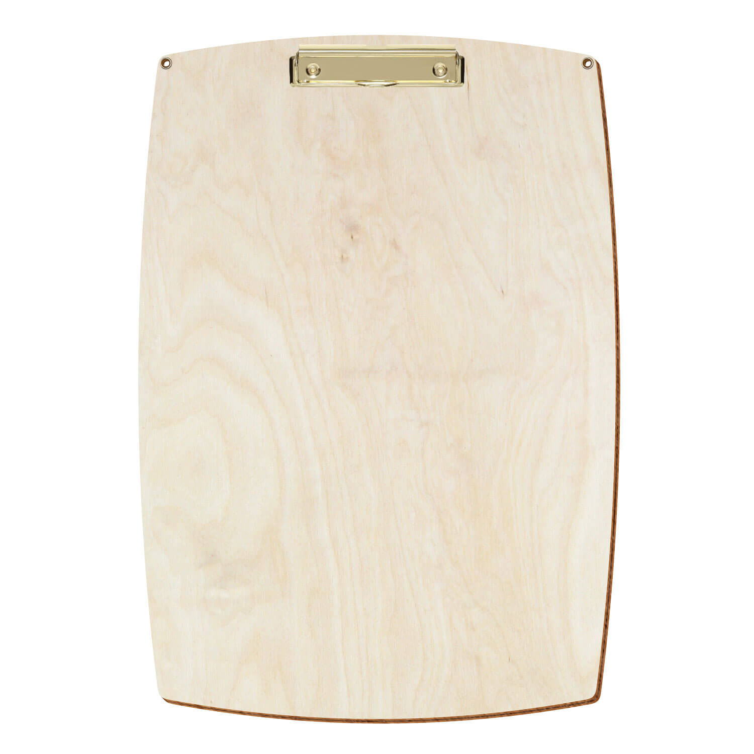 Bütic Holz-Klemmbrett konvex naturfarben mit Aufhängeösen in A3 hochkant mit goldener Bügelklemme