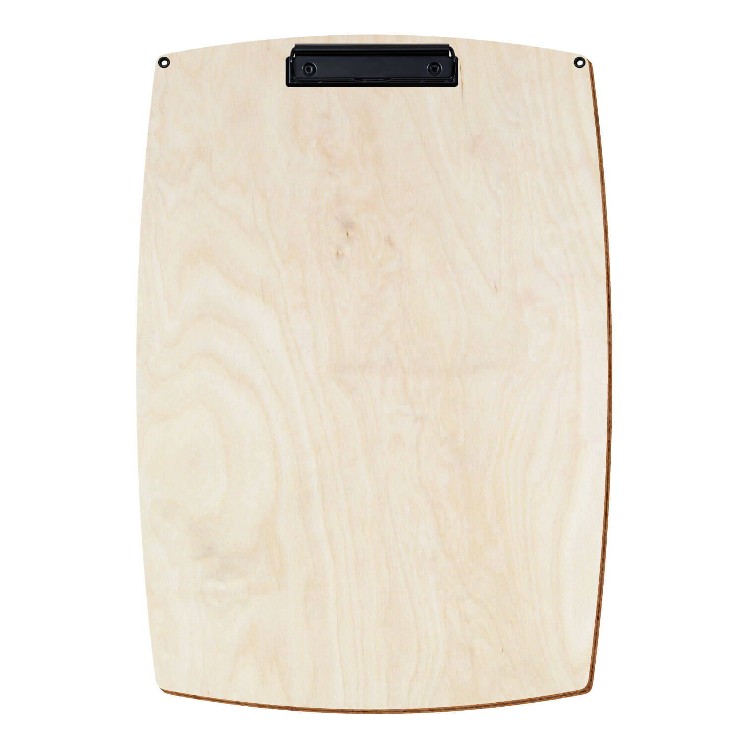 Bütic Holz-Klemmbrett konvex naturfarben mit Aufhängeösen in A3 hochkant mit schwarzer Bügelklemme