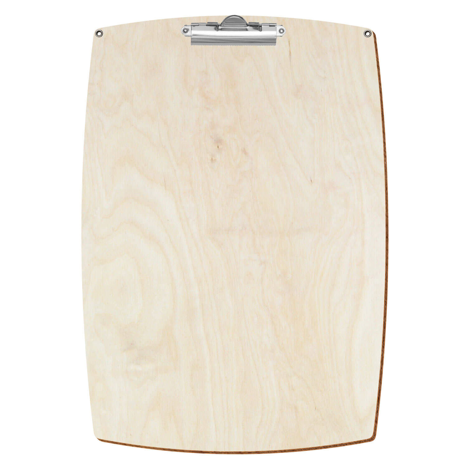 Bütic Holz-Klemmbrett konvex naturfarben mit Aufhängeösen in A3 hochkant mit silberner Zahnklemme