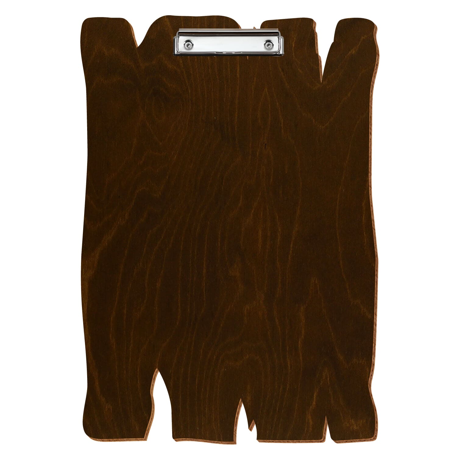 Klemmbrett Holzbrettform Eiche dunkel A3 hochkant Bügelklemme silber