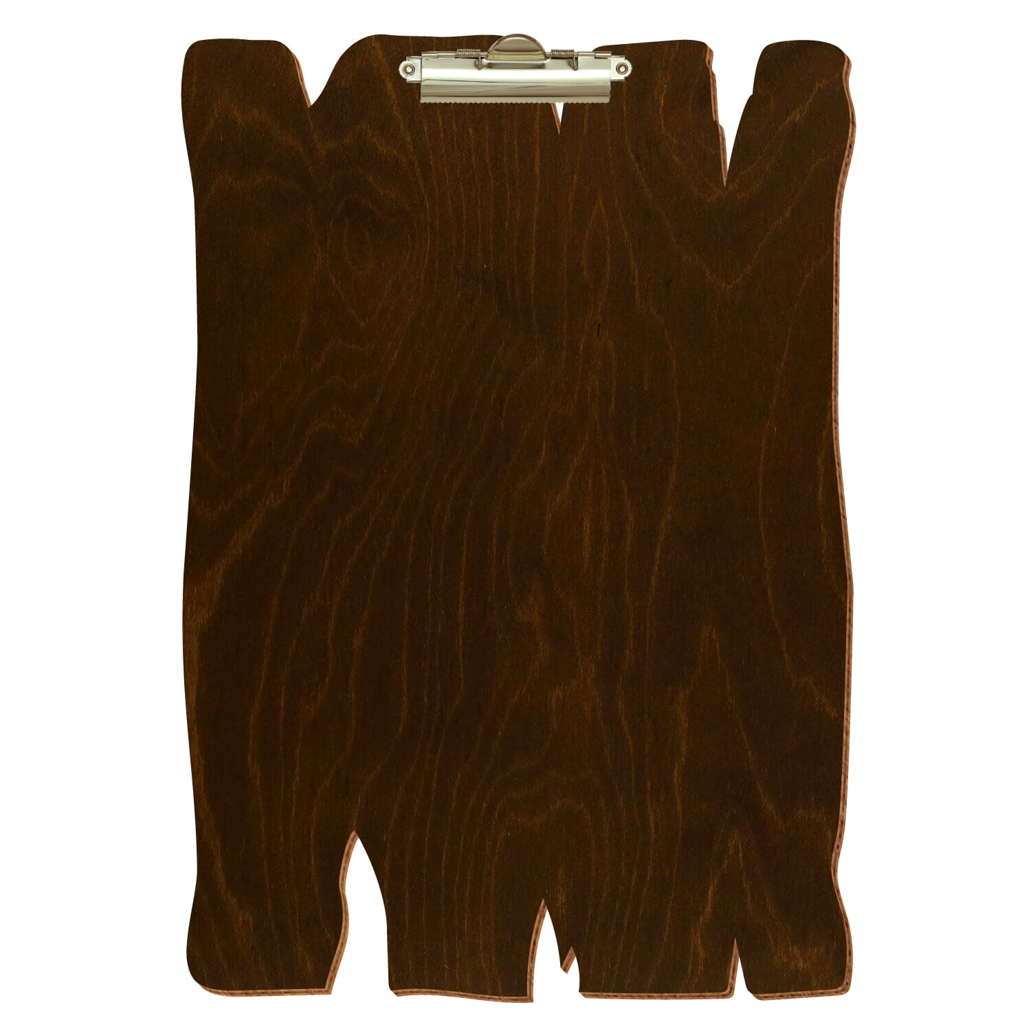 Klemmbrett Holzbrettform Eiche dunkel A3 hochkant Zahnklemme gold
