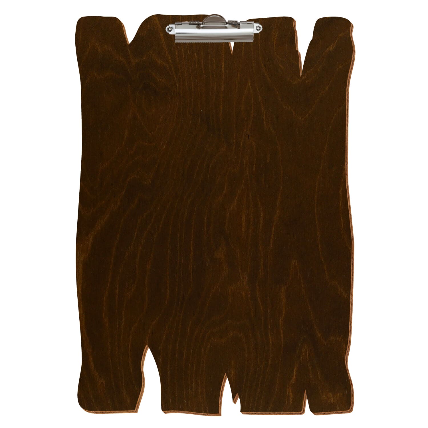 Klemmbrett Holzbrettform Eiche dunkel A3 hochkant Zahnklemme silber