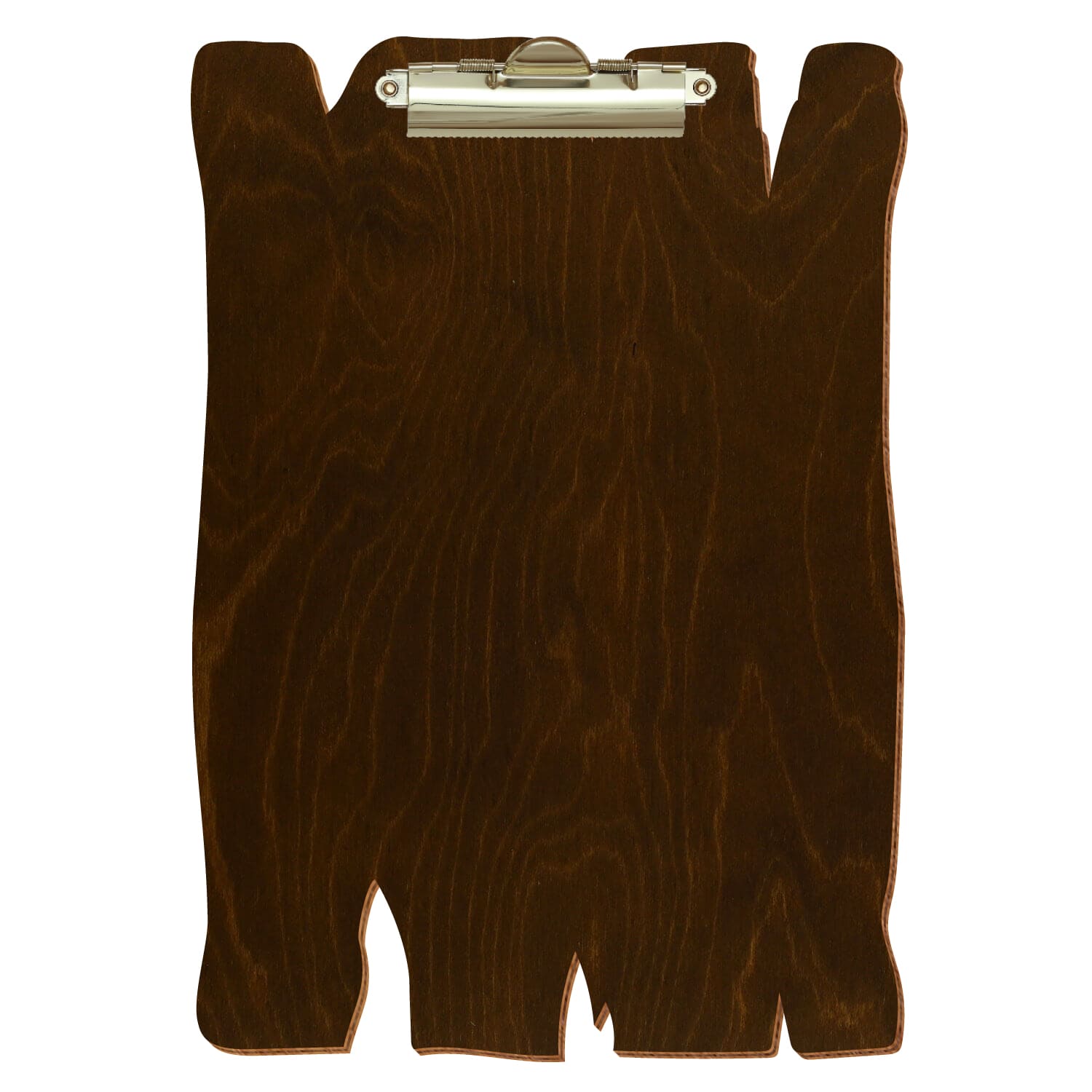 Klemmbrett Holzbrettform Eiche dunkel A4 hochkant Zahnklemme gold