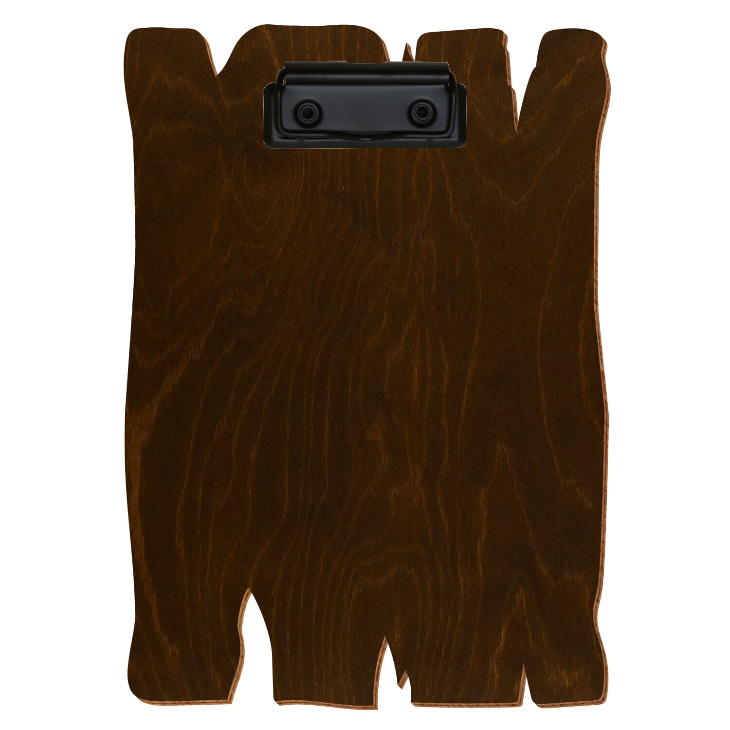 Klemmbrett Holzbrettform Eiche dunkel A5 hochkant Bügelklemme schwarz