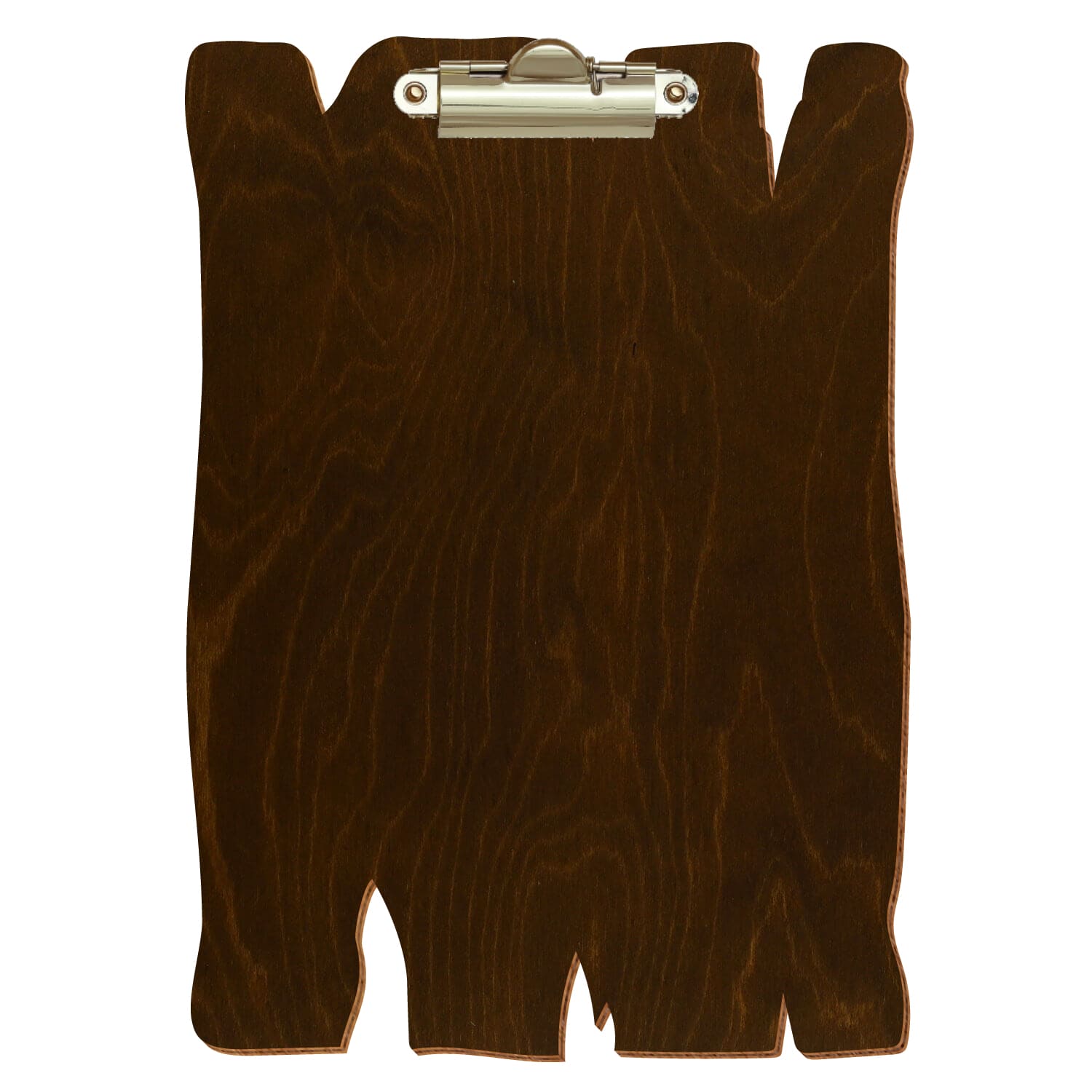 Klemmbrett Holzbrettform Eiche dunkel A5 hochkant Zahnklemme gold