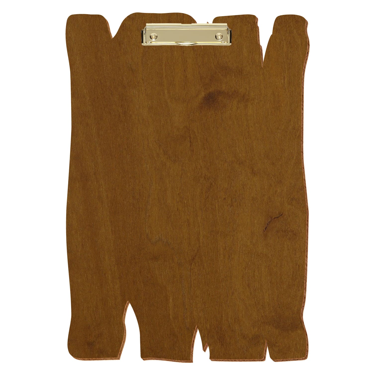 Klemmbrett Holzbrettform Teak A3 hochkant Bügelklemme gold