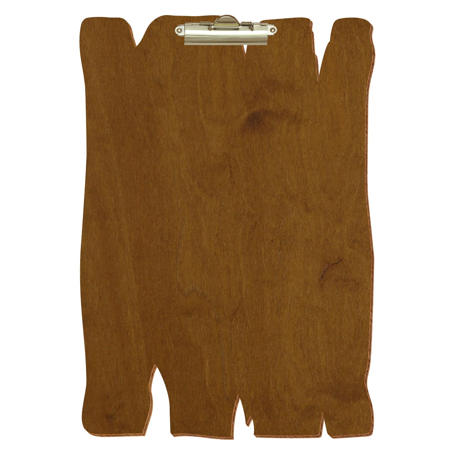 Klemmbrett Holzbrettform Teak A3 hochkant Zahnklemme gold