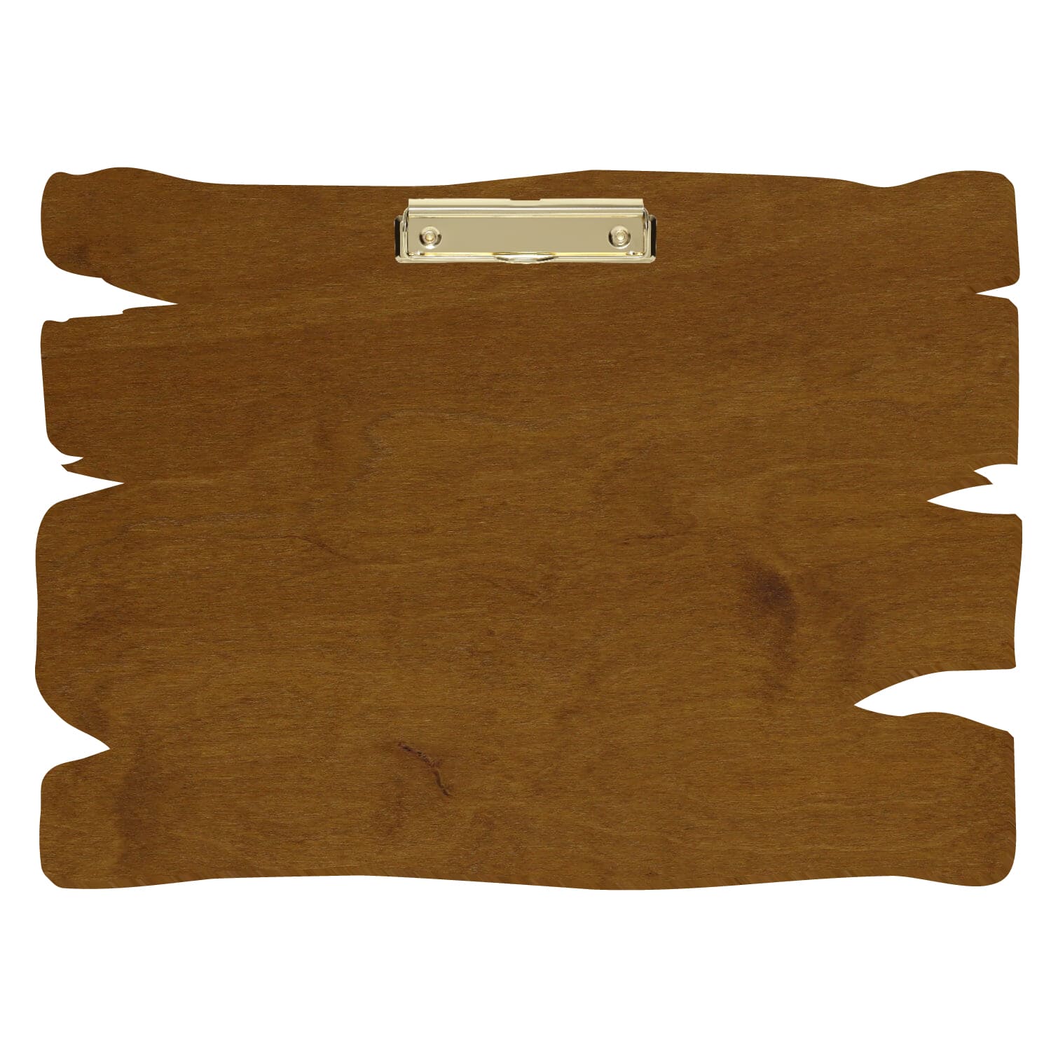 Klemmbrett Holzbrettform Teak A3 querkant Bügelklemme gold