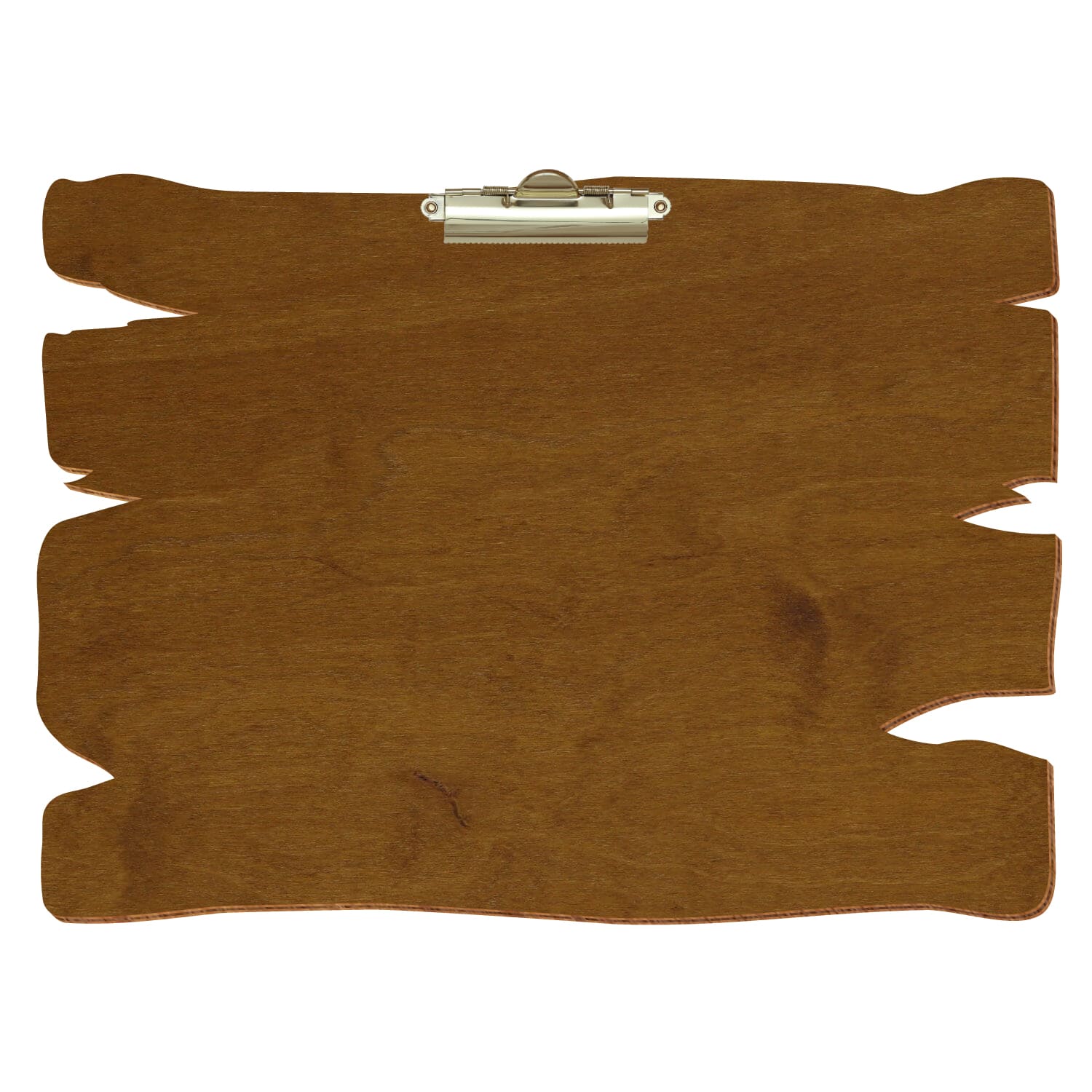 Klemmbrett Holzbrettform Teak A3 querkant Zahnklemme gold