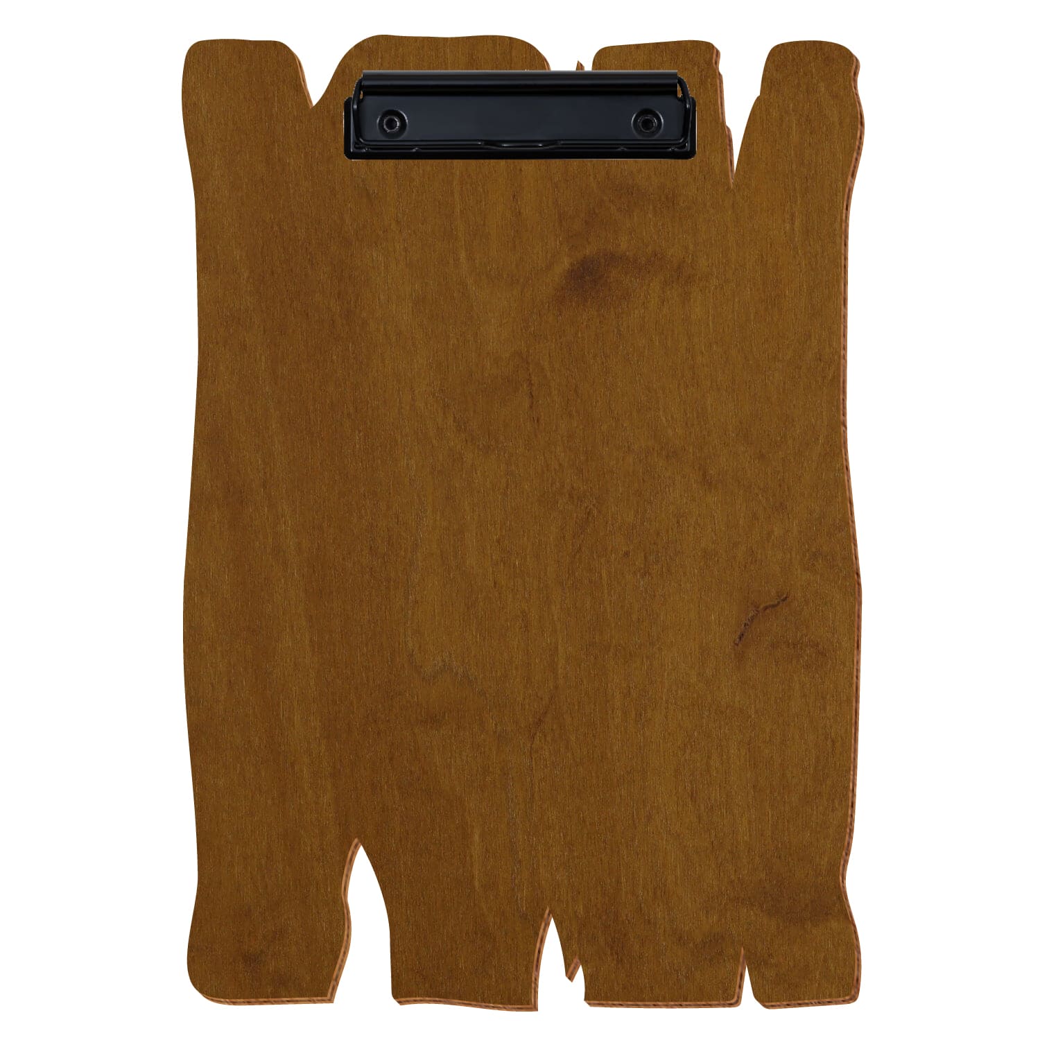 Klemmbrett Holzbrettform Teak A4 hochkant Bügelklemme schwarz