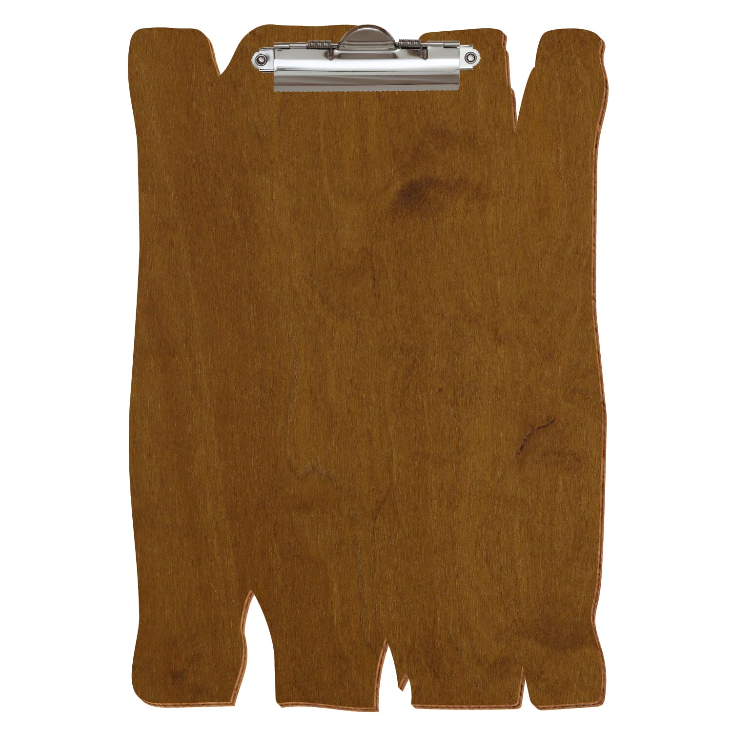 Klemmbrett Holzbrettform Teak A4 hochkant Zahnklemme silber