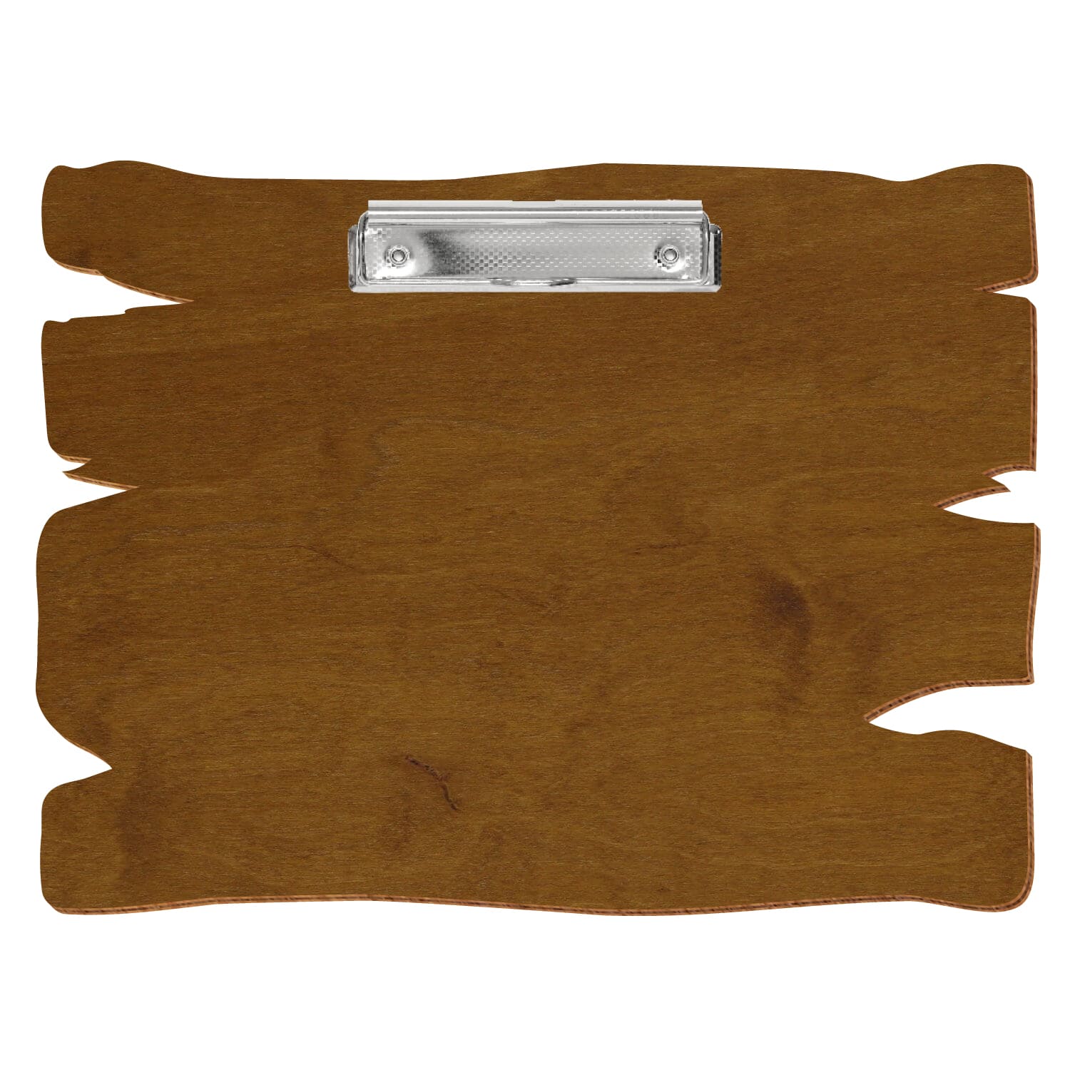 Klemmbrett Holzbrettform Teak A4 querkant Bügelklemme silber carbon