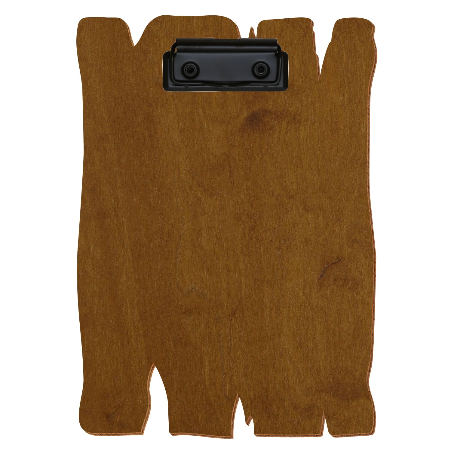 Klemmbrett Holzbrettform Teak A5 hochkant Bügelklemme schwarz