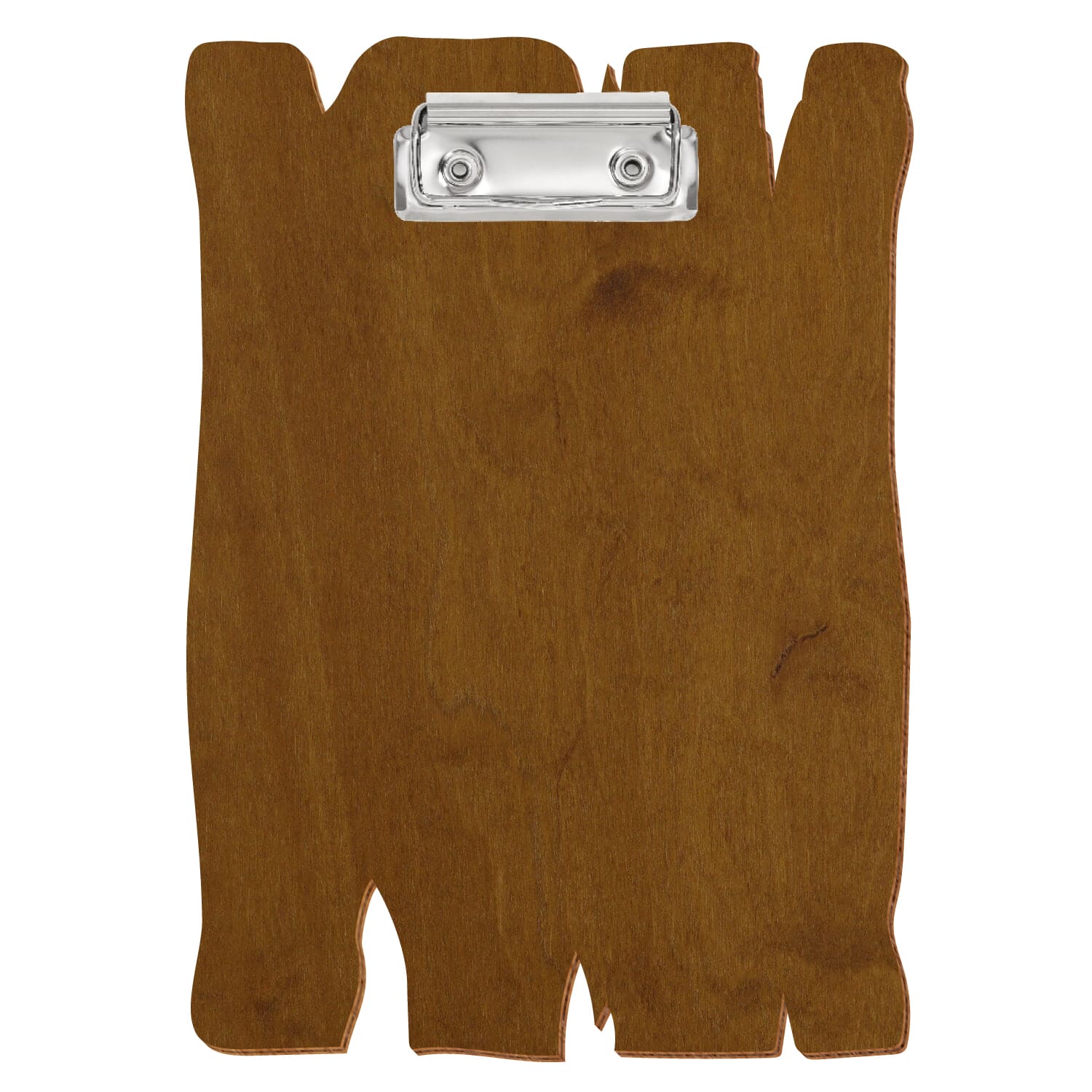 Klemmbrett Holzbrettform Teak A5 hochkant Bügelklemme silber