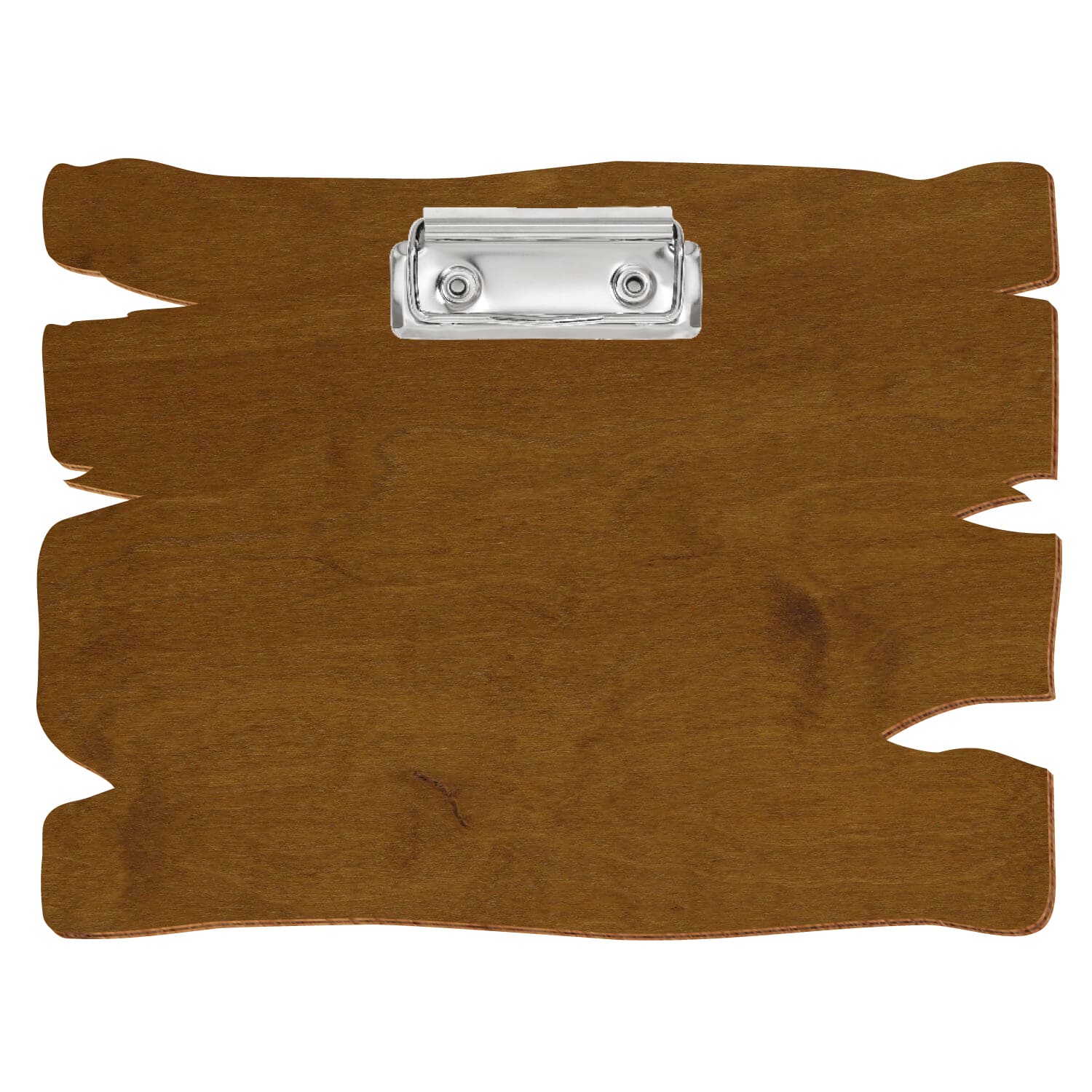 Klemmbrett Holzbrettform Teak A5 querkant Bügelklemme silber