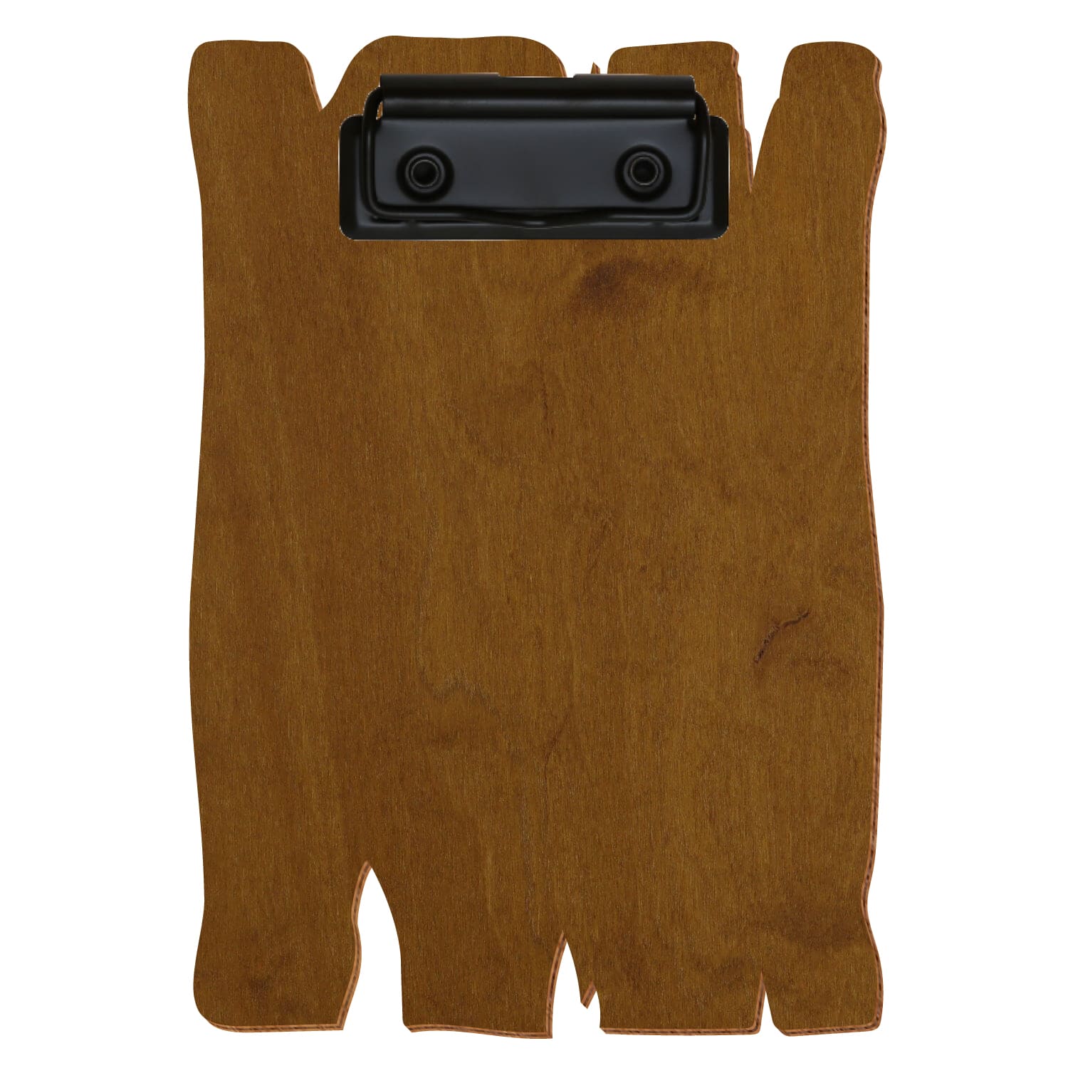 Klemmbrett Holzbrettform Teak A6 hochkant Bügelklemme schwarz