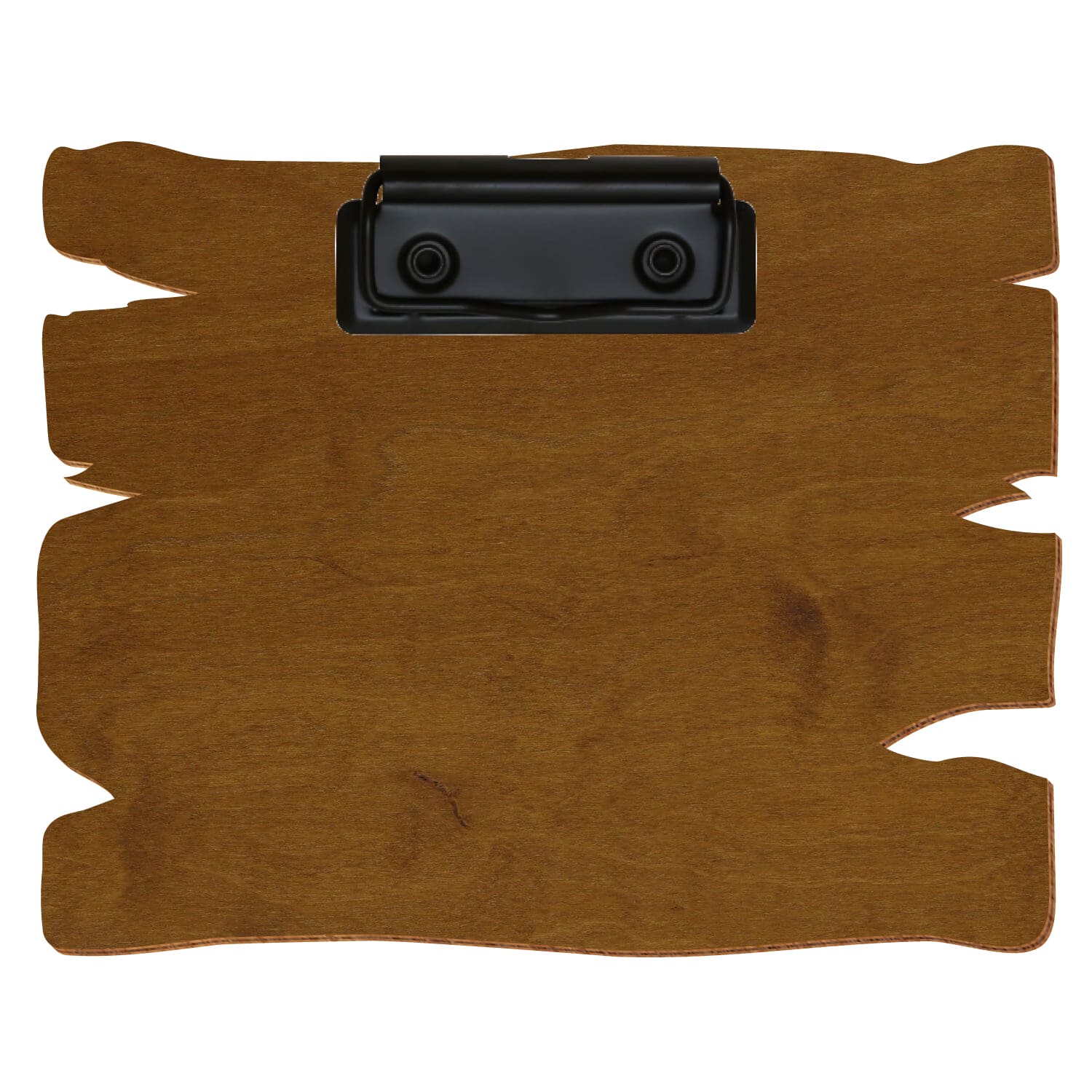 Klemmbrett Holzbrettform Teak A6 querkant Bügelklemme schwarz