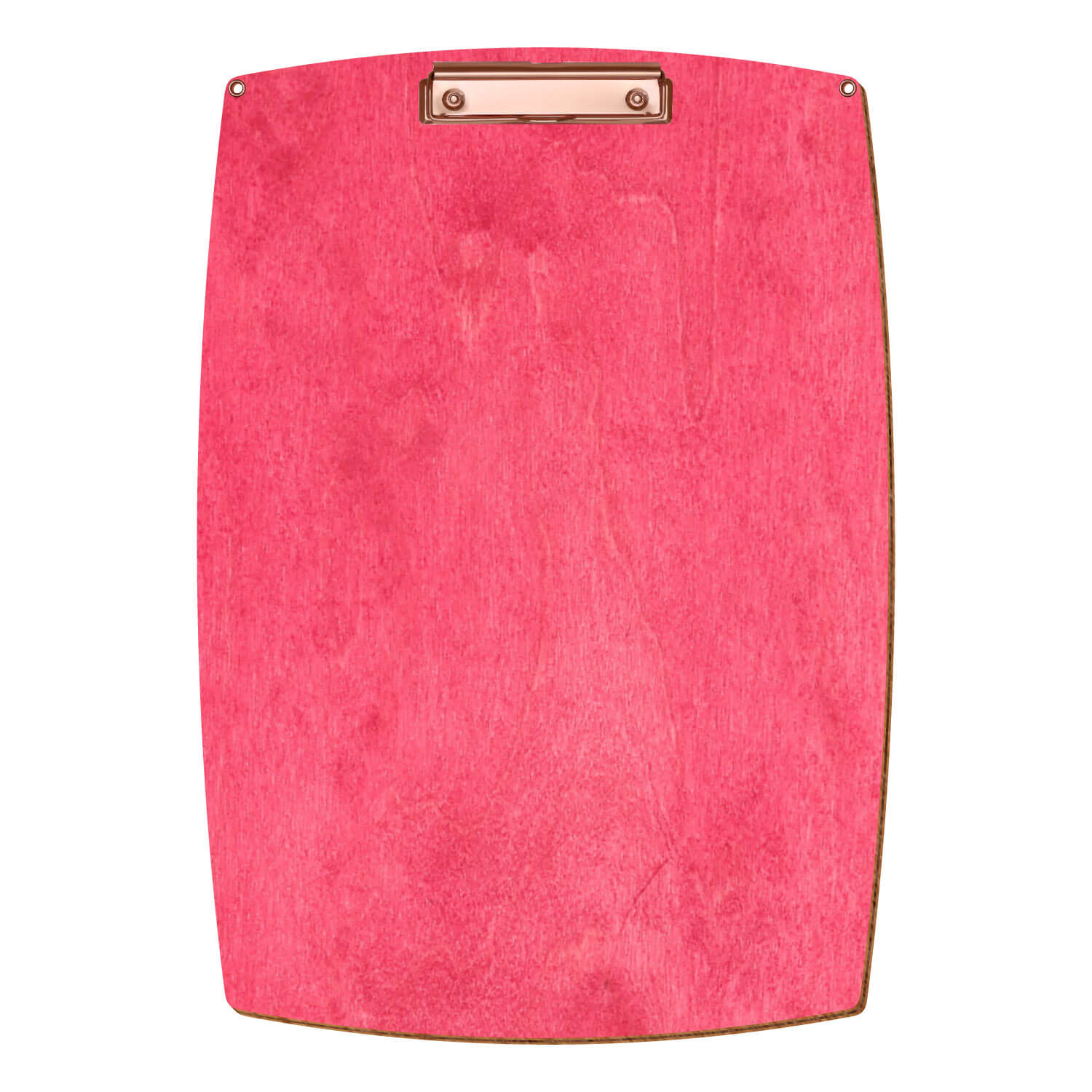 Bütic Holz-Klemmbrett konvex dunkelpink mit Aufhängeösen in A3 hochkant mit roségoldener Bügelklemme