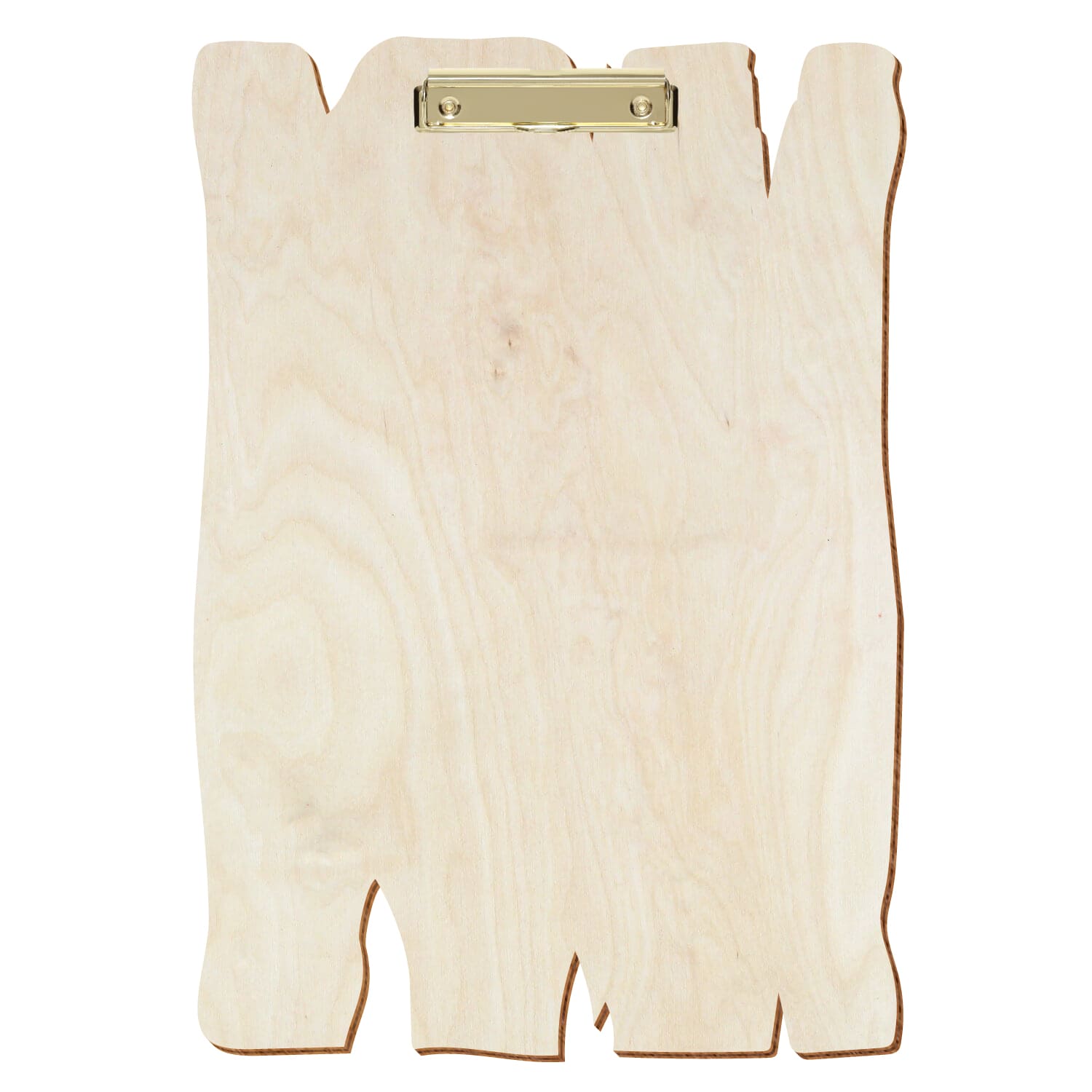 Klemmbrett Holzbrettform Birke natur A3 hochkant Bügelklemme gold