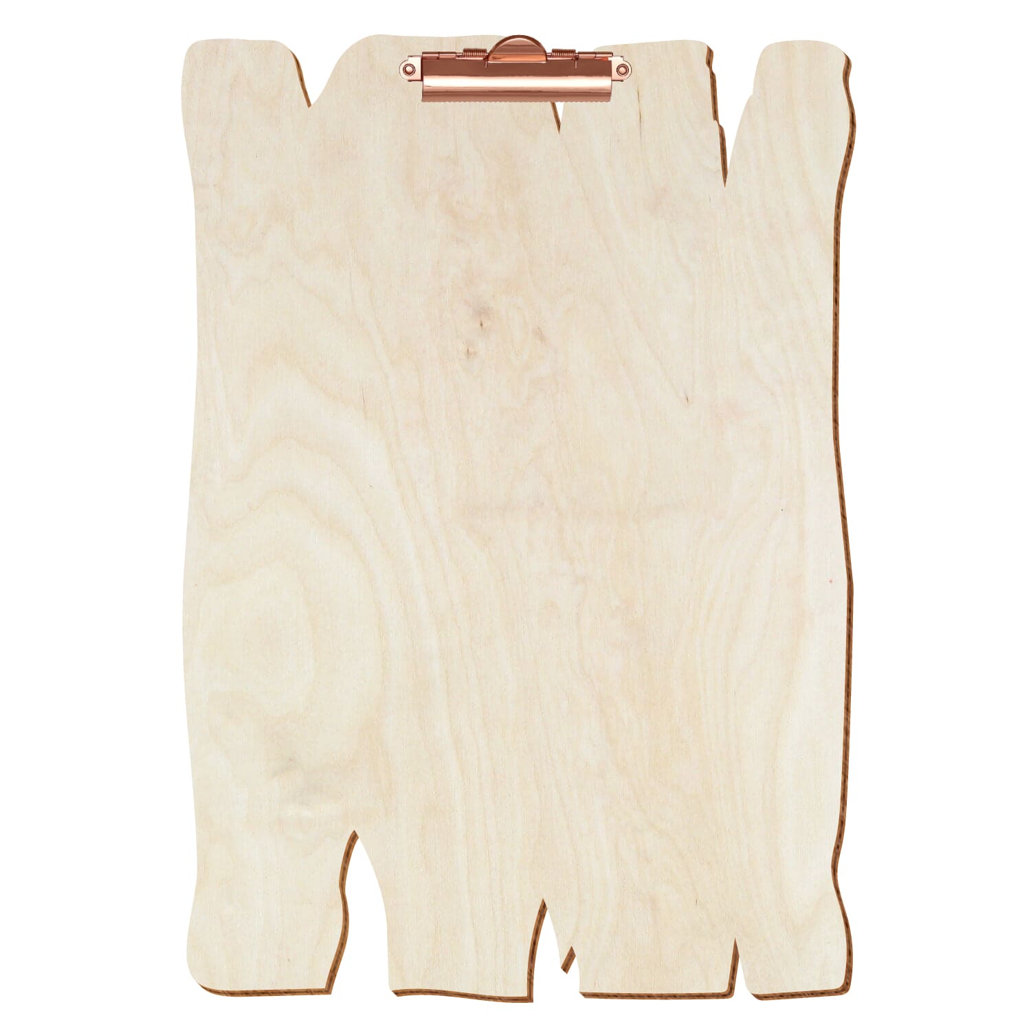 Klemmbrett Holzbrettform Birke natur A3 hochkant Zahnklemme roségold
