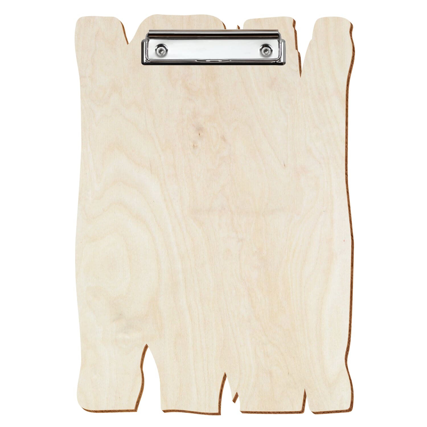 Klemmbrett Holzbrettform Birke natur A4 hochkant Bügelklemme silber