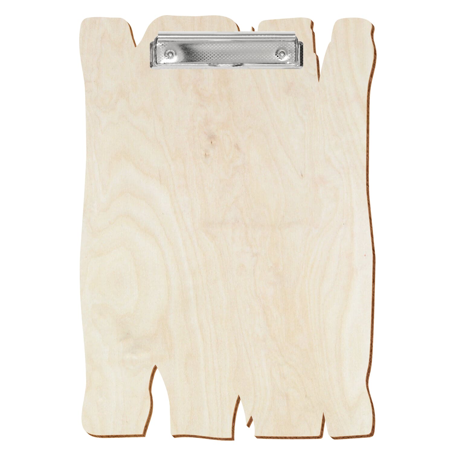 Klemmbrett Holzbrettform Birke natur A4 hochkant Bügelklemme silber carbon