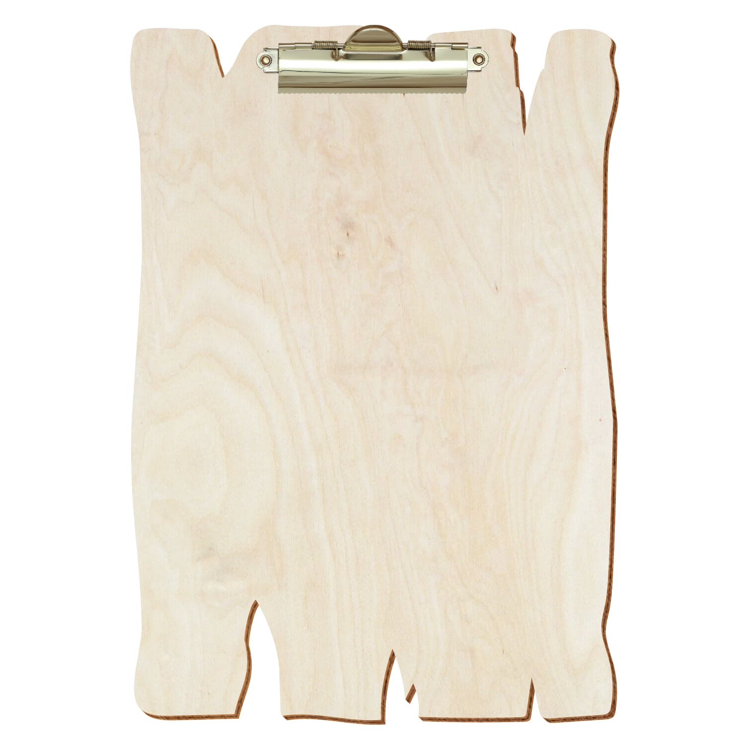 Klemmbrett Holzbrettform Birke natur A4 hochkant Zahnklemme gold