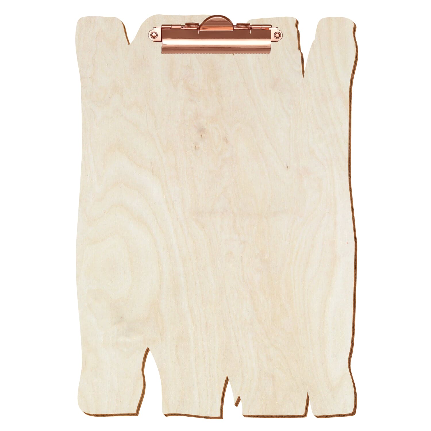 Klemmbrett Holzbrettform Birke natur A4 hochkant Zahnklemme roségold