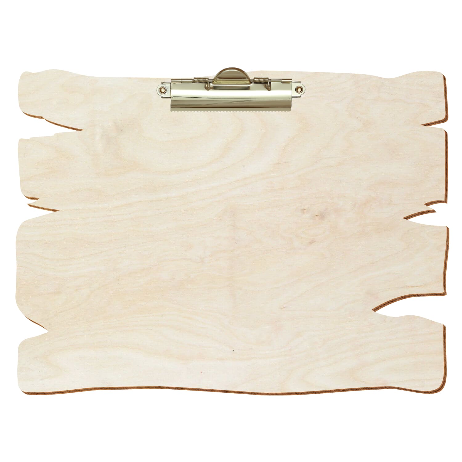 Klemmbrett Holzbrettform Birke natur A4 querkant Zahnklemme gold
