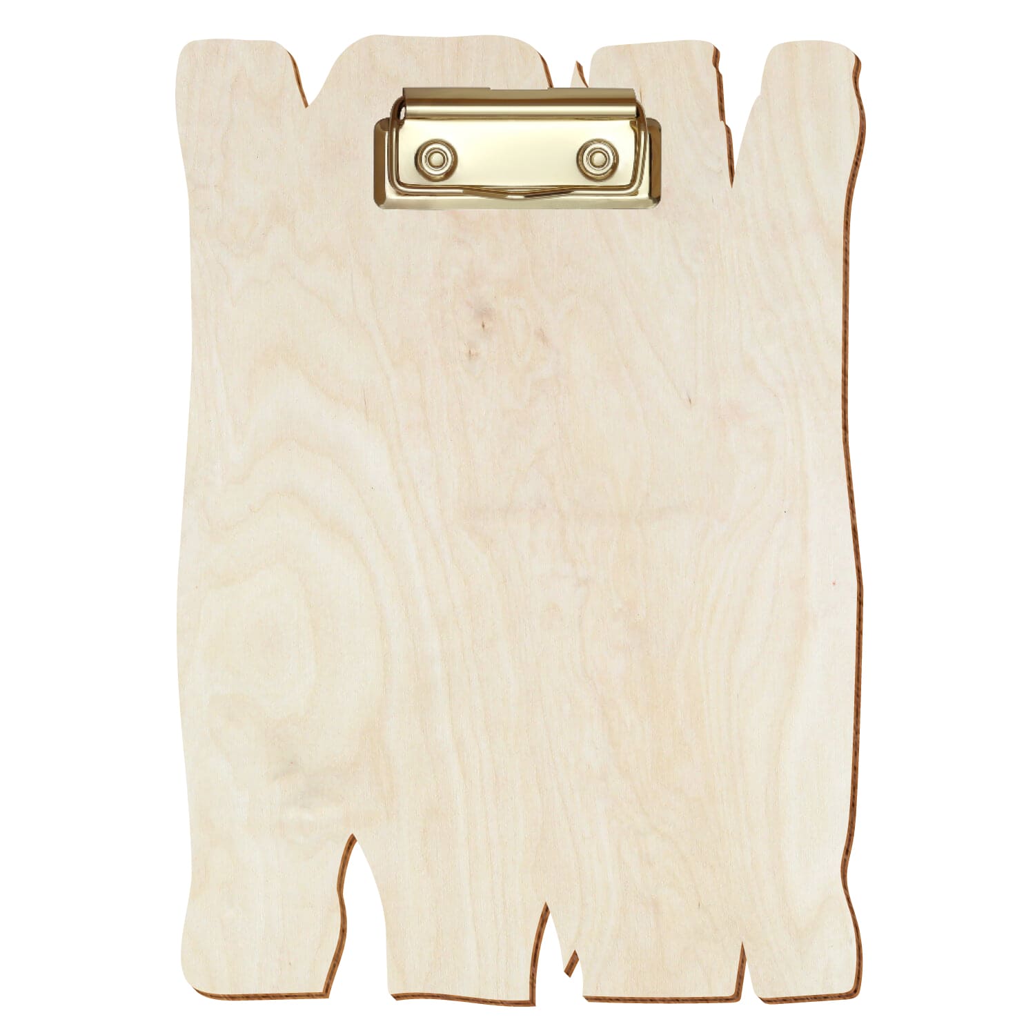 Klemmbrett Holzbrettform Birke natur A5 hochkant Bügelklemme gold