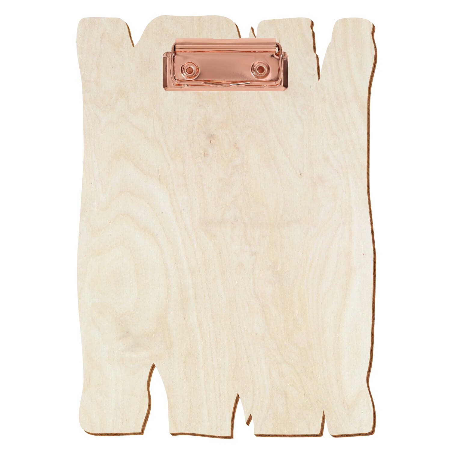 Klemmbrett Holzbrettform Birke natur A5 hochkant Bügelklemme roségold