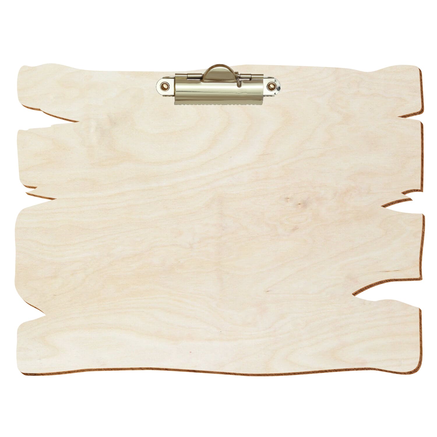 Klemmbrett Holzbrettform Birke natur A5 querkant Zahnklemme gold