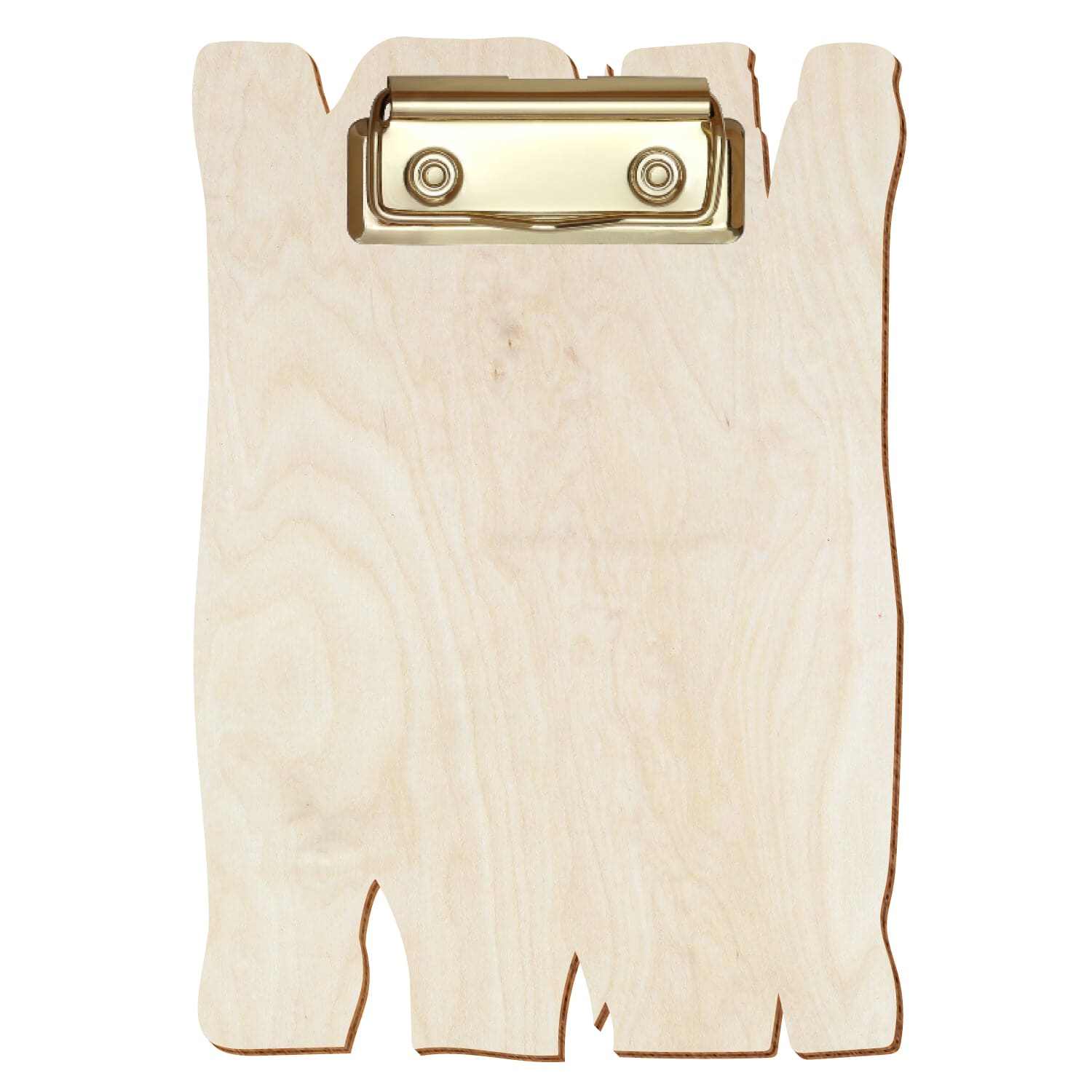 Klemmbrett Holzbrettform Birke natur A6 hochkant Bügelklemme gold