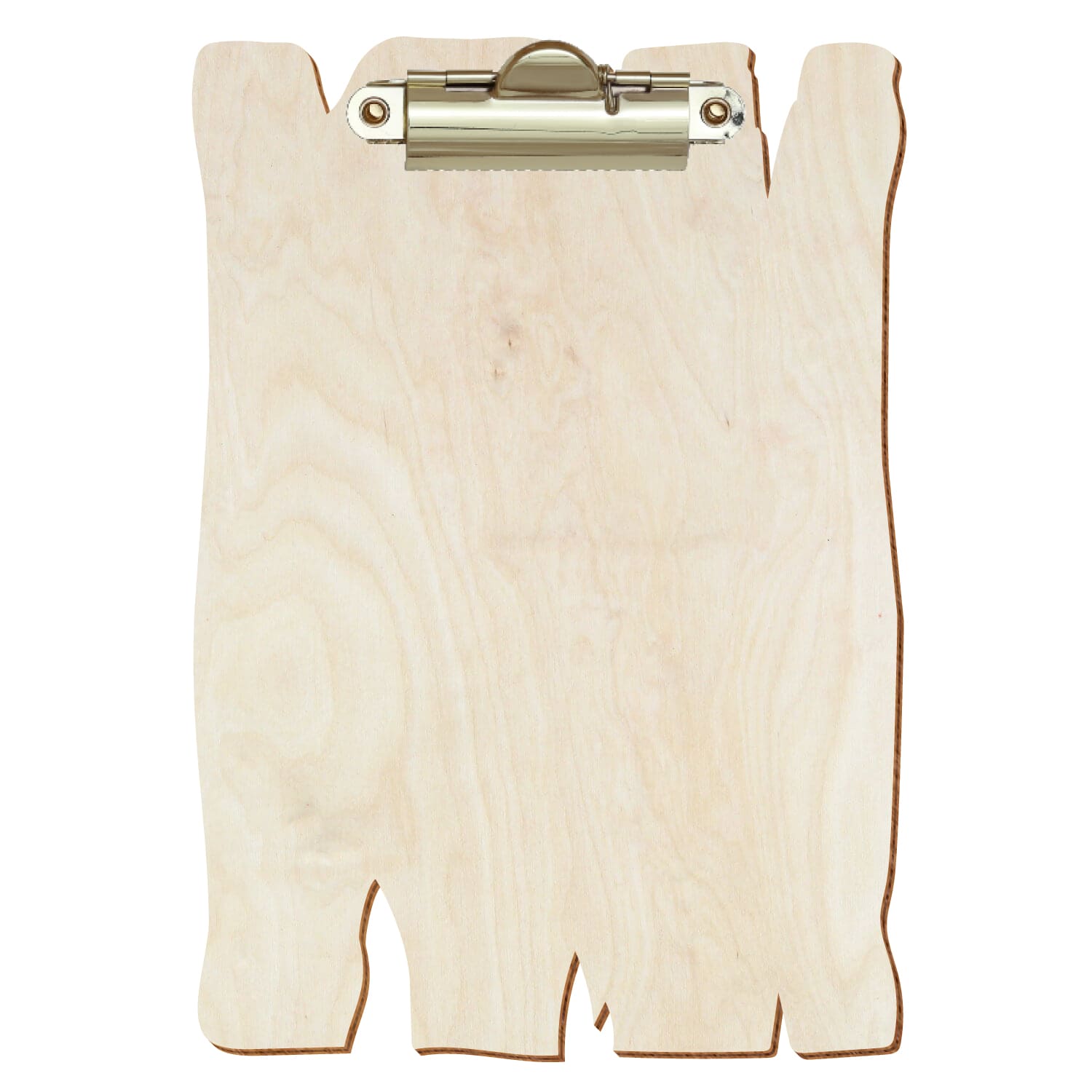 Klemmbrett Holzbrettform Birke natur A6 hochkant Zahnklemme gold
