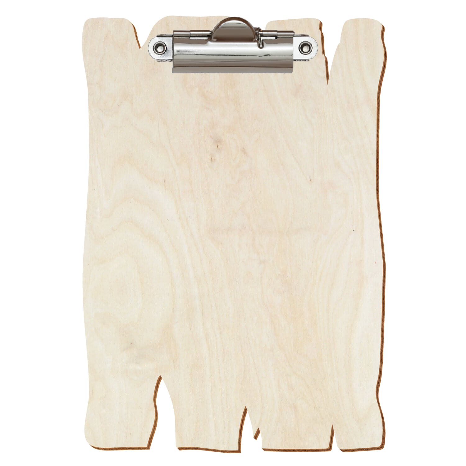 Klemmbrett Holzbrettform Birke natur A6 hochkant Zahnklemme silber