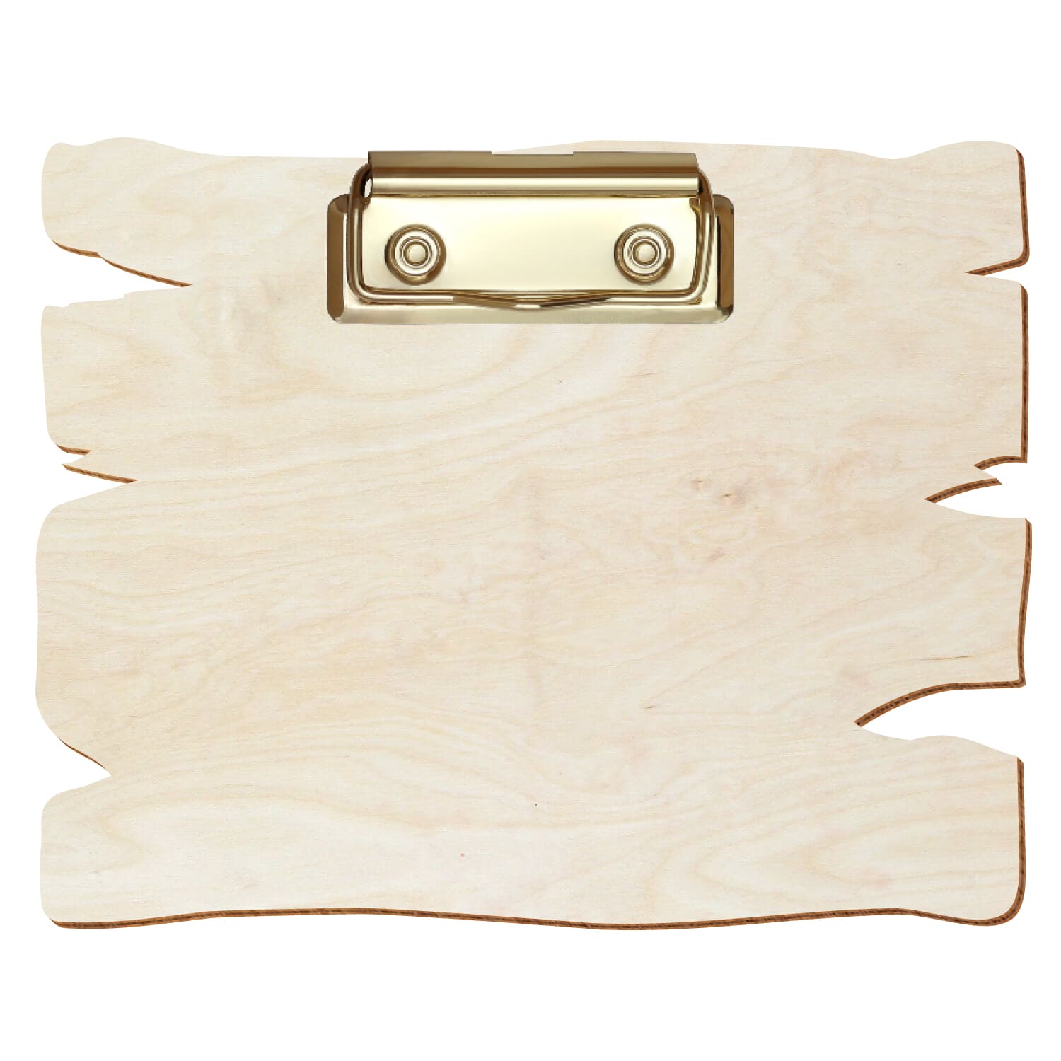 Klemmbrett Holzbrettform Birke natur A6 querkant Bügelklemme gold