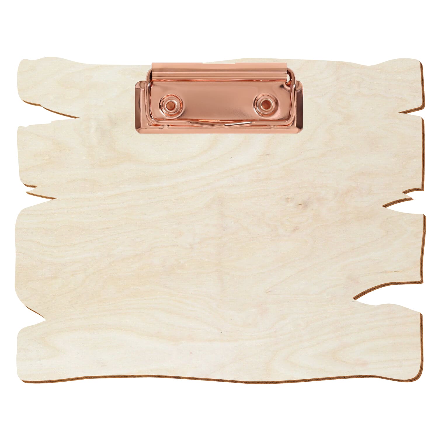 Klemmbrett Holzbrettform Birke natur A6 querkant Bügelklemme roségold