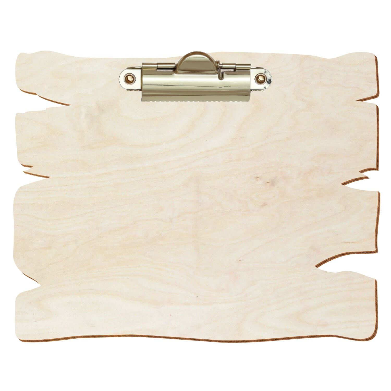 Klemmbrett Holzbrettform Birke natur A6 querkant Zahnklemme gold