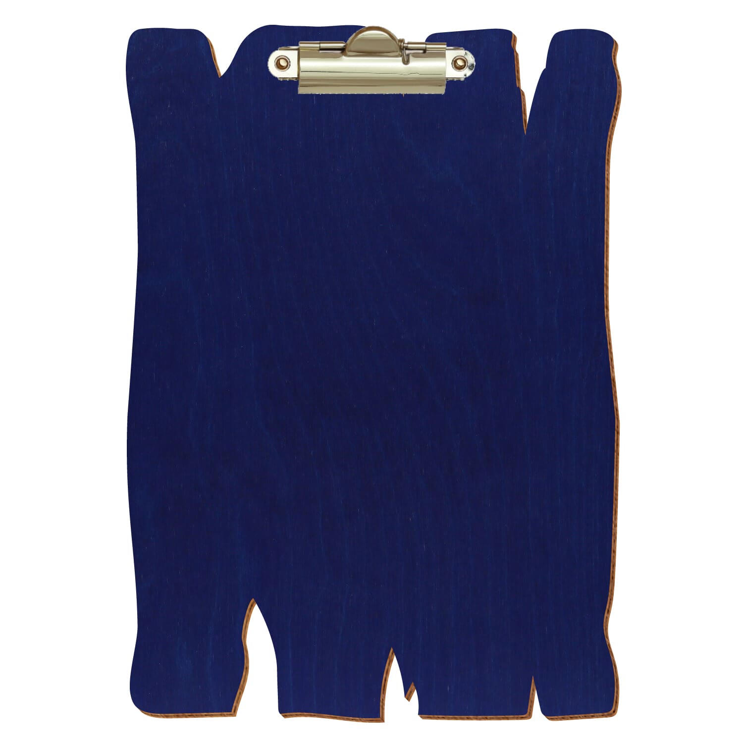 Klemmbrett Holzbrettform Dunkelblau A5 hochkant Zahnklemme gold