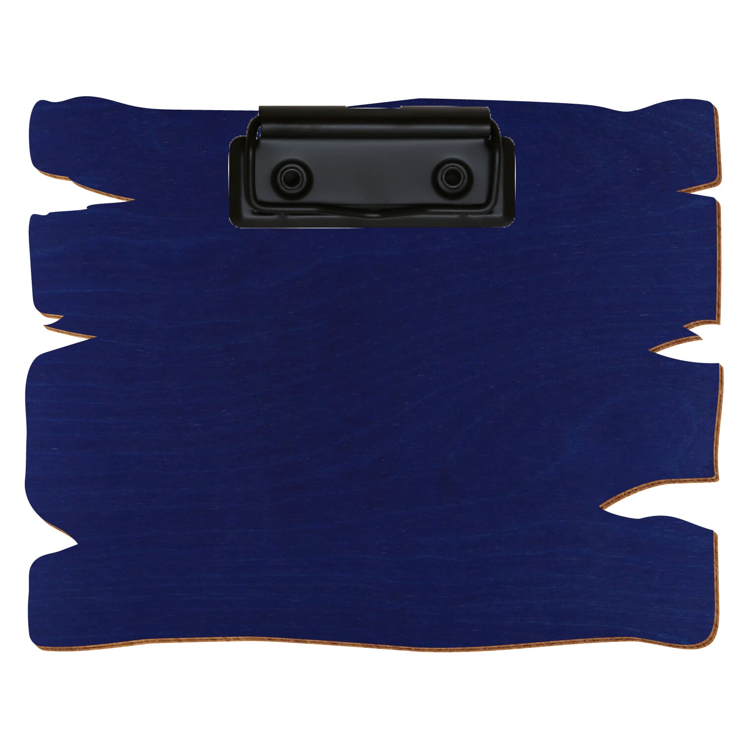 Klemmbrett Holzbrettform Dunkelblau A6 querkant Bügelklemme schwarz